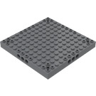 LEGO Tumma kivenharmaa Palikka 12 x 12 jossa Tappi ja Akseli Reiät (52040)