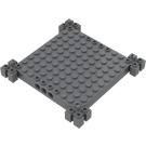 LEGO Dark Stone Gray Brick 12 x 12 x 1 with Grooved Corner Supports (30645)