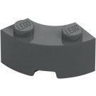 LEGO Mørk steingrå Kloss 2 x 2 Rund Hjørne med knottskår og forsterket underside (85080)