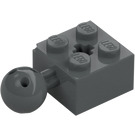 LEGO Mørk stengrå Klods 2 x 2 med Kugleled og Axlehole med huller i bolden (57909)