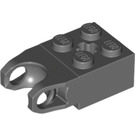 LEGO Dark Stone Gray Brick 2 x 2 with Ball Socket and Axlehole (Wide Reinforced Socket) (62712)