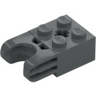 LEGO Dark Stone Gray Brick 2 x 2 with Ball Socket and Axlehole (Wide Socket) (92013)