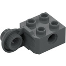 LEGO Donker steengrijs Steen 2 x 2 met Gat, Halve Rotatiegewricht Bal Verticaal (48171 / 48454)