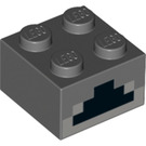 LEGO Donker Steengrijs Steen 2 x 2 met Minecraft Furnace (3003 / 19182)
