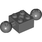 LEGO Gris pierre foncé Brique 2 x 2 avec Deux Balle Joints avec trous dans la boule et le trou d'essieu (17114)