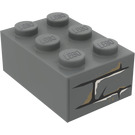 LEGO Donker Steengrijs Steen 2 x 3 met Bricks Sticker (3002)