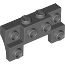 LEGO Dark Stone Gray Brick 2 x 4 x 0.7 with Front Studs and Thick Side Arches (14520 / 52038)