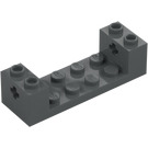 LEGO Mørk steingrå Kloss 2 x 6 x 1.3 med Aksel Bricks uten forsterkede ender (3668)