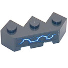LEGO Gris pierre foncé Brique 3 x 3 Facet avec Bleu Lightning Autocollant (2462)