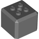 LEGO Dunkles Steingrau Backstein 3 x 3 x 2 Cube mit 2 x 2 Bolzen auf oben (66855)
