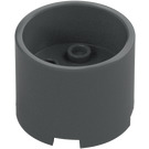 LEGO Dark Stone Gray Brick 3 x 3 x 2 Round with Recess and Axle Hole (73111)