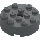 LEGO Dark Stone Gray Brick 4 x 4 Round with Hole (87081)