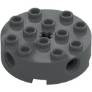 LEGO Dark Stone Gray Brick 4 x 4 Round with Holes (6222)