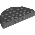 LEGO Mörk Stengrå Kloss 4 x 8 Runda Semi Cirkel (47974)