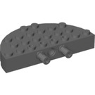 LEGO Dark Stone Gray Brick 4 x 8 Round Semi Circle Assembly (47974 / 48147)