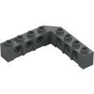 LEGO Tmavě kamenná šedá Kostka 5 x 5 Roh s otvory (28973 / 32555)