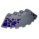 LEGO Gris pierre foncé Brique 6 x 6 Rond (25°) Coin avec Purple spots (Droite) Autocollant (95188)