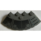 LEGO Dark Stone Gray Brick 6 x 6 Round (25°) Corner with Stairs and vents left Sticker (95188)