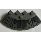 LEGO Dark Stone Gray Brick 6 x 6 Round (25°) Corner with Stairs and vents right Sticker (95188)
