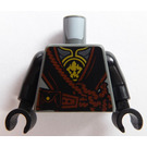 LEGO Dark Stone Gray Cole Torso with Silver Armor and Gold Emblems (973)