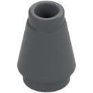 LEGO Mørk stengrå Cone 1 x 1 med Top Groove (28701 / 59900)