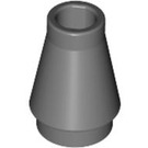 LEGO Mørk stengrå Cone 1 x 1 uden top rille (4589 / 6188)