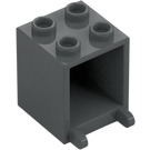 LEGO Mörk Stengrå Behållare 2 x 2 x 2 med infällda knoppar (4345 / 30060)