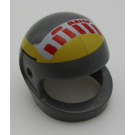 LEGO Dark Stone Gray Crash Helmet with Red / Yellow A-Wing Stripe (Small) (2446 / 84215)