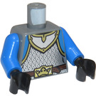 LEGO Dark Stone Gray Crown Soldier with Neck Protector, Chain Mail Armor, Blue Arms Torso (76382)