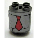 LEGO Dark Stone Gray Cylinder 2 x 2 x 2 Robot Body with Robot Body Sticker (Undetermined)