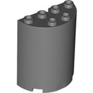 LEGO Dunkles Steingrau Zylinder 2 x 4 x 4 Hälfte (6218 / 20430)