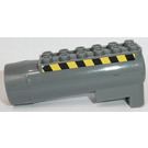LEGO Dark Stone Gray Cylinder 8 x 3 Ø 20.9 with Black and Yellow Danger Stripes (Both Sides) Sticker (87944)