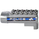 LEGO Dark Stone Gray Cylinder 8 x 3 Ø 20.9 with 'POLICE' and Bulldog Sticker (87944)