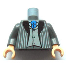 LEGO Dark Stone Gray Death Eater Torso with Striped Suit and Medium Stone Vest with Blue Tie with Dark Stone Arms and Light Flesh Hands (973 / 76382)