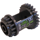 LEGO Dark Stone Gray Differential Gear Casing with Tanks and Bolts (Left) Sticker (6573)