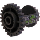 LEGO Donker Steengrijs Differential Tandwiel Casing met Tanks en Bolts (Rechtsaf) Sticker (6573)