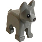 LEGO Dark Stone Gray Dog with Gray Muzzle and Black Nose