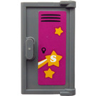 LEGO Dark Stone Gray Door 1 x 2 x 3 with Locker Falling Star Sticker (60614)