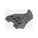 LEGO Dark Stone Gray Dragon Head Jaw with Horn with White Teeth