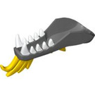 LEGO Dark Stone Gray Dragon Head Lower Jaw with White Teeth and Yellow Spines (93072 / 97441)