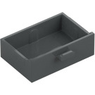 LEGO Dark Stone Gray Drawer without Reinforcement (4536)