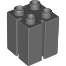 LEGO Duplo Dunkles Steingrau Duplo 2 x 2 x 2 mit Slits (41978)