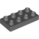 LEGO Dark Stone Gray Duplo Plate 2 x 4 (4538 / 40666)