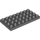 LEGO Gris pierre foncé Duplo assiette 4 x 8 (4672 / 10199)