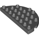 LEGO Dunkles Steingrau Duplo Platte 8 x 4 Semicircle (29304)