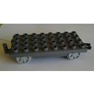 LEGO Dark Stone Gray Duplo Train Wagon 4 x 8 with Medium Stone Gray Wheels and Moveable Hook (19796)
