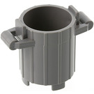 LEGO Dark Stone Gray Dustbin with 2 Lid Holders (2439)