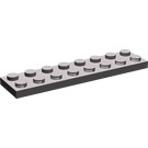 LEGO Dark Stone Gray Electric Plate 2 x 8 with Contacts (4758)