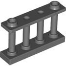 LEGO Mørk steingrå Gjerde Spindled 1 x 4 x 2 med 2 toppknotter (30055)