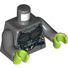 LEGO Mörk Stengrå Gamora med Silver Rustning Minifigur Kropp (973 / 76382)